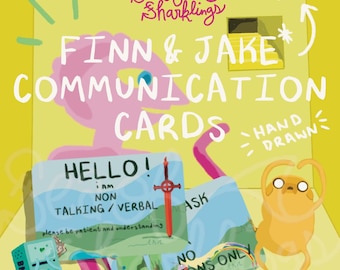 Finn en Jake communicatiekaarten sleutelhanger | Autisme, non-verbaal/spreken, neurodivergentie communicatiehulpmiddel