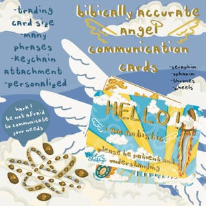 Angel Bibcally Accurate Themed Communication Cards Keychain | Non Speaking, Non Verbal, Semi Verbal, Autism, Neurodivergent Seraphim Ophanim