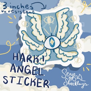 Angel Kiss-Cut Stickers | Heavenly Hark Cherub Sticker, Celestial Religious Decal, Spiritual Wings Decal, Faithful Guardian Angel Sticker,