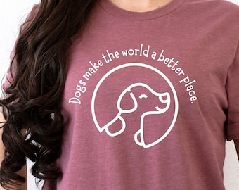 Honden maken de wereld een betere plek, hondenliefhebber, hondenshirt, verjaardagscadeau, geleidehonden, hondentrainer, dames-T-shirt, dames, meisjes, schattig