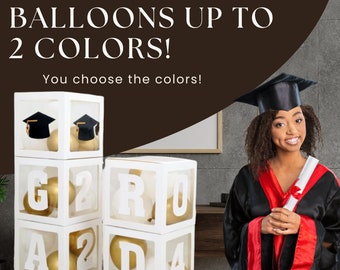 Grad balloon boxes 5pcs decorations class of 2024 high school college kindergarten graduation decoration