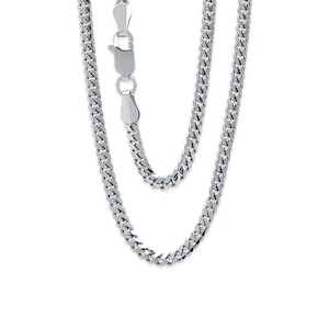 Silver Miami Cuban Chain Necklace - 925 Sterling Silver  - Available in 2.6mm, 3mm, 4mm, 5mm - 16 Inches to 30 Inches - Silver Cuban Chain