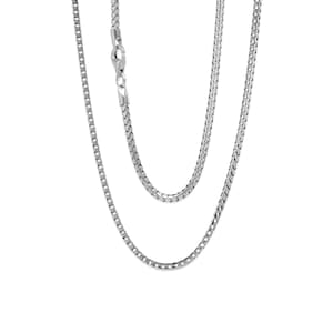 Silver Franco Chain Necklace - 925 Sterling Silver -  Available in 1mm, 2mm, 3mm - 16 Inches to 30 Inches - Silver Franco Chain Necklace