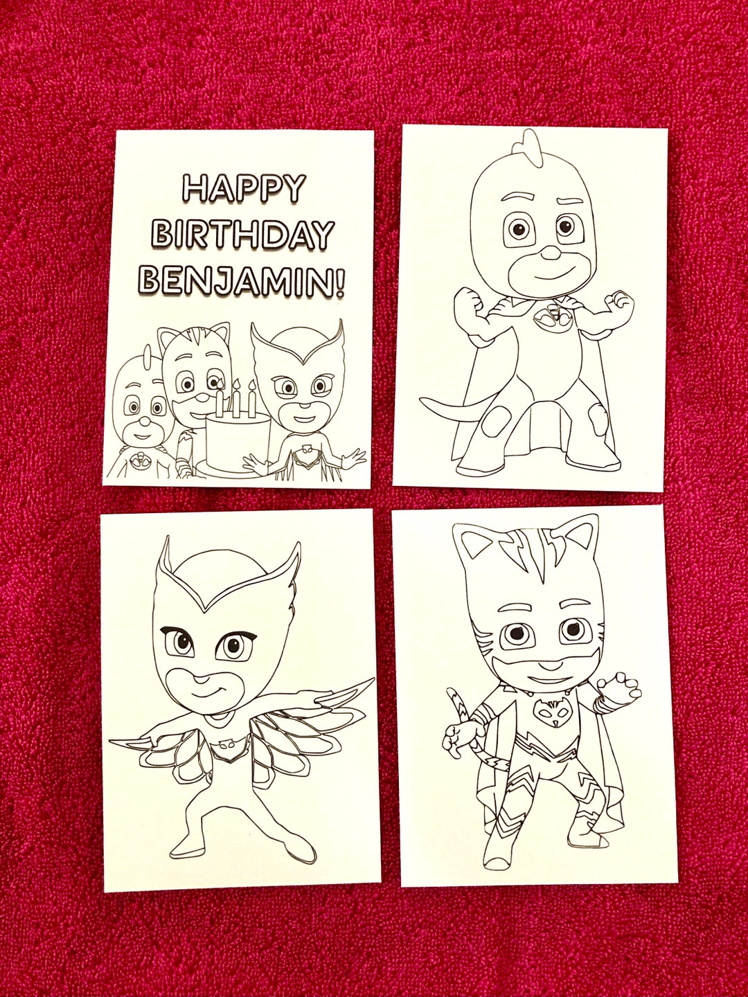 Personalized PJ Masks Birthday Printable Mini Coloring Pages - Etsy