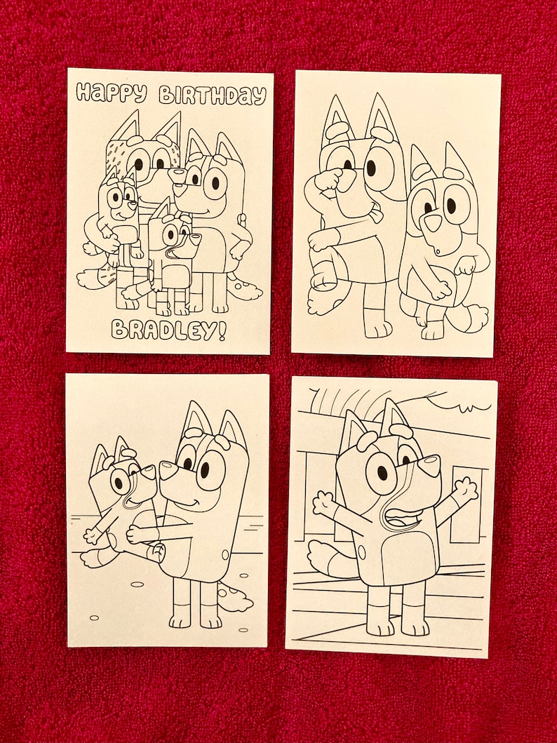 Personalized Bluey Birthday Printable Mini Coloring Pages Birthday ...