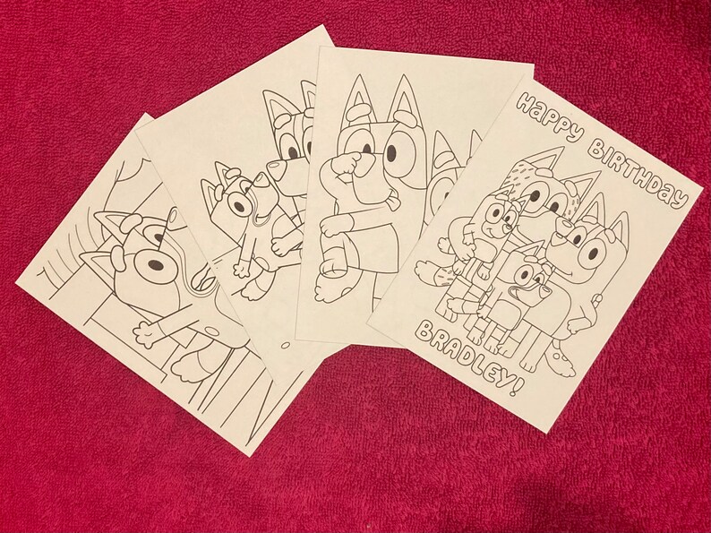 Bluey Coloring Kit Party Favors Coloring Pages Party - Etsy