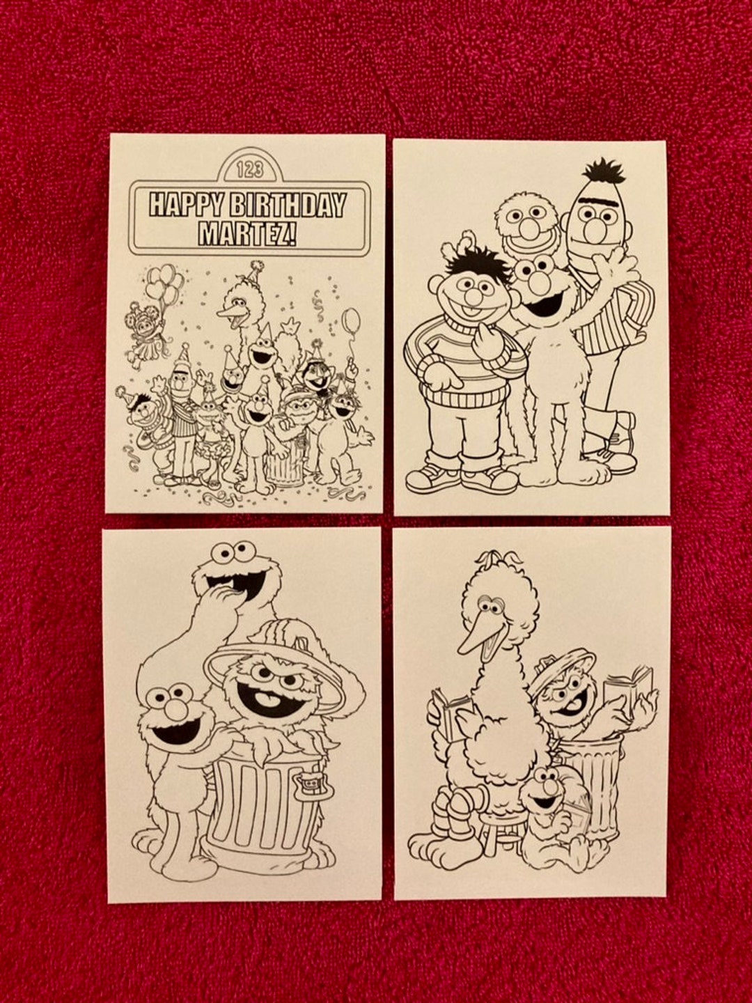 Personalized Sesame Street Birthday Printable Mini Coloring Pages ...
