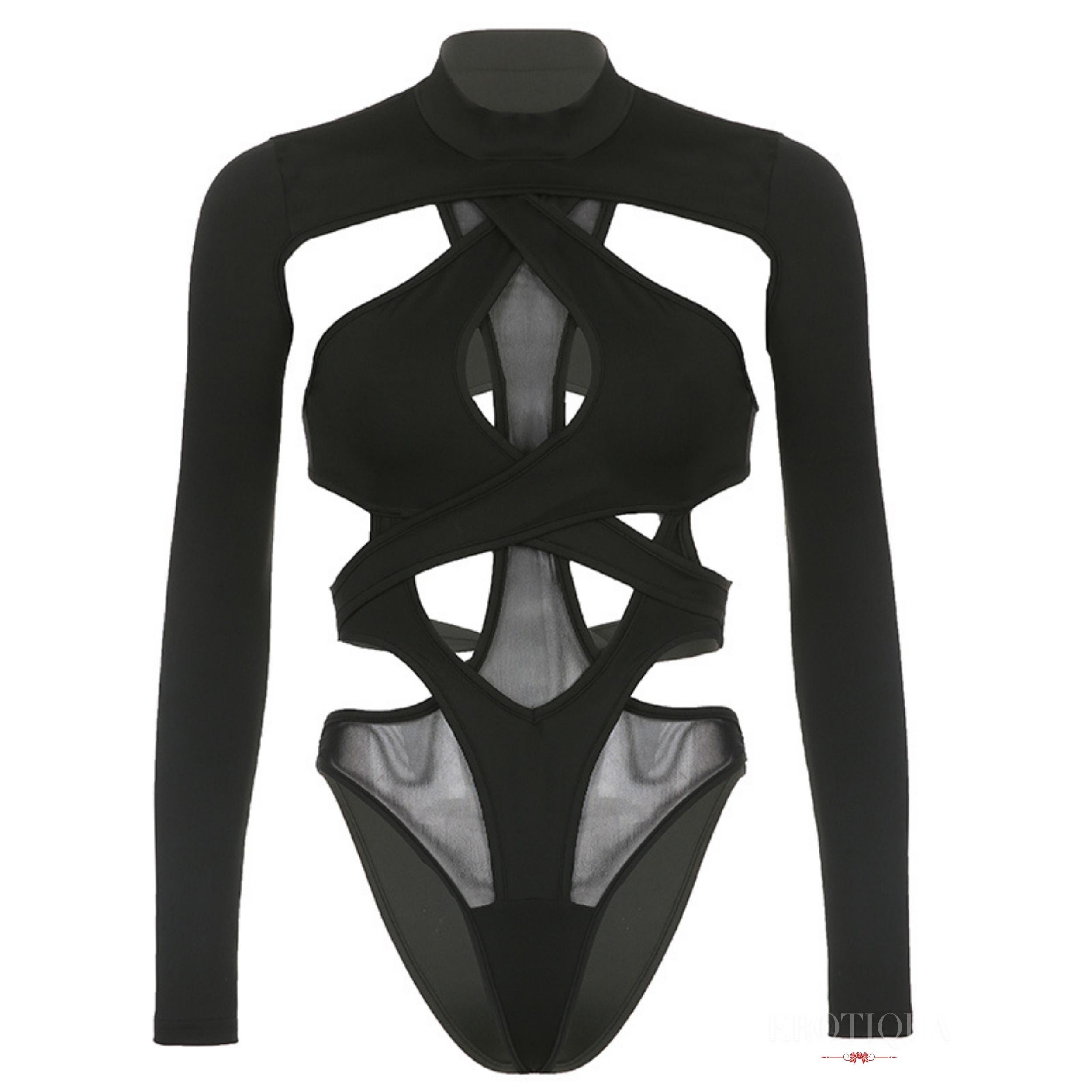 Mystrap™ Black Backless Strappy Bodysuit Rave Outfits - Etsy Canada
