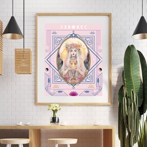 Die Hohepriesterin Tarot Karte Poster, digitaler Download Druck, spirituelle Wandkunst