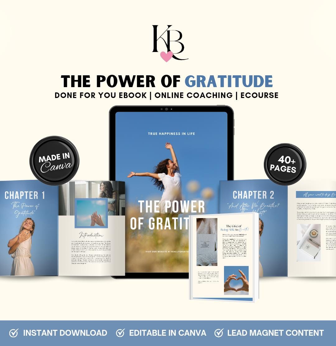 The Power of Gratitude Ebook, PLR MRR, Personal Growth, Thankfulness ...