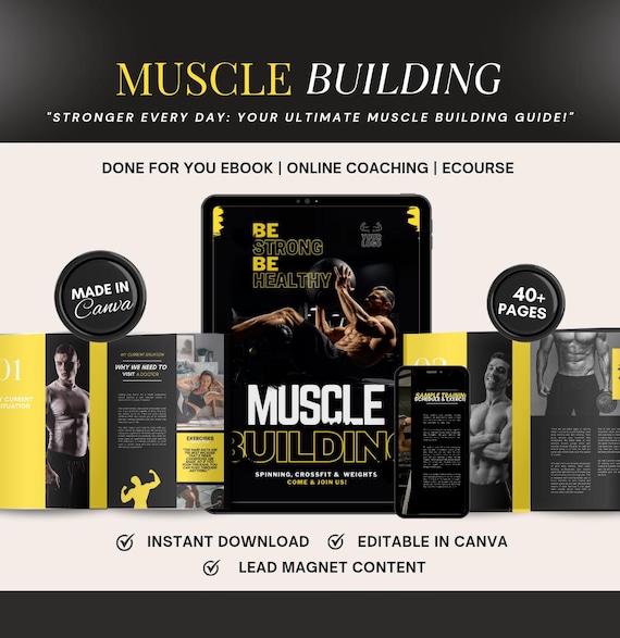 Muscle Building Ebook, Fitness Ebook, Beginner Fitness & Workout Ebook, Men Fitness, Workout Routines, Body Transformation, Exercise Coaches