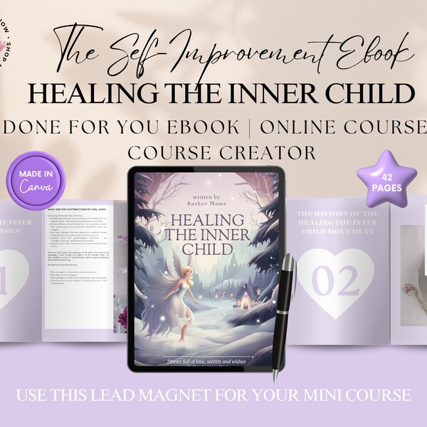 Healing the Inner Child ebook, done for you,PLR ebook, lead magnet, course content, coaching program, self- improvement, editable on Canva