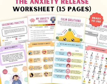 The Anxiety Release Worksheet | Anxiety Coping Skills |  Therapy Printable for Stress & Worry | Mental Health and Mindfulness