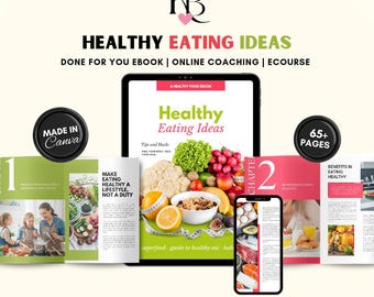 Healthy Eating Ebook, Meal Plan PLR, Healthy food, Meal course, Recipes ebook PLR, dieting ebook, coaching program, editable
