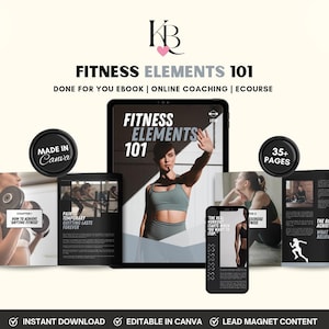 Fitness Elements 101 Ebook, Woman Fitness, Fitness Ebook, Fitness Course PLR, Workout Guide For Beginner, Fitness Tips, Exercise Routine