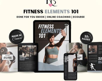 Fitness Elements 101 Ebook, Woman Fitness, Fitness Ebook, Fitness Course PLR, Workout Guide For Beginner, Fitness Tips, Exercise Routine