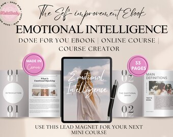 Emotional Intelligence done for you Ebook, self awareness, PLR ebook, lead magnet, course content, coaching program, editable & brandable