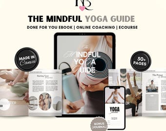 The Mindful Yoga Guide Ebook, Yoga PLR Ebook, Yoga for beginner, Yoga Journal/Planner, Health and Wellness Guide, Meditation