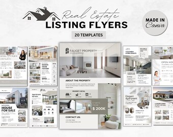 Real Estate Flyer Bundle | Open House | House for Sales Flyer | Listing Flyer | Just Listed | Real Estate Marketing | Realtor | House Agent