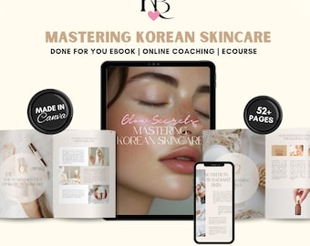 Glow Secrets: Mastering Korean Skincare, Skincare Tips Ebook, Flawless Beauty Tips, Skincare PLR ebook, For Glass Skin, Beauty Course Ebook