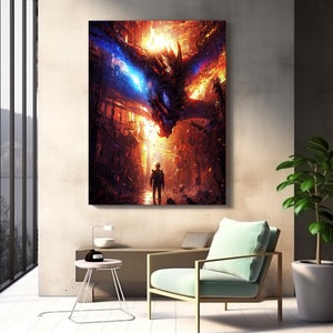 Fantasy The Boy And The Dragon Print | Fantasy Art Prints | Posters | Printable Wall Art | Fantasy | Home Decor