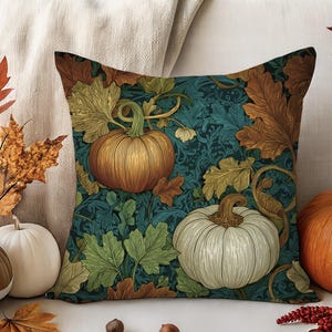Elegant Autumn Pumpkin Pillow Cover | Fall Throw Pillow Case for Couch or Chair | Cozy Farmhouse Fall Decor