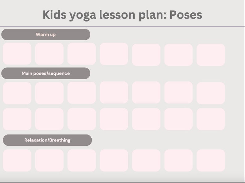 Kids Yoga Lesson Plan Template Etsy Kids Yoga Lesson Plan Template Etsy