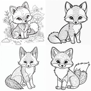 Fuchs Sammlung 50 Seite Malvorlagen Printable Variety Coloring Pages für Kinder, Jungen, Mädchen, Erwachsene Sofort Download