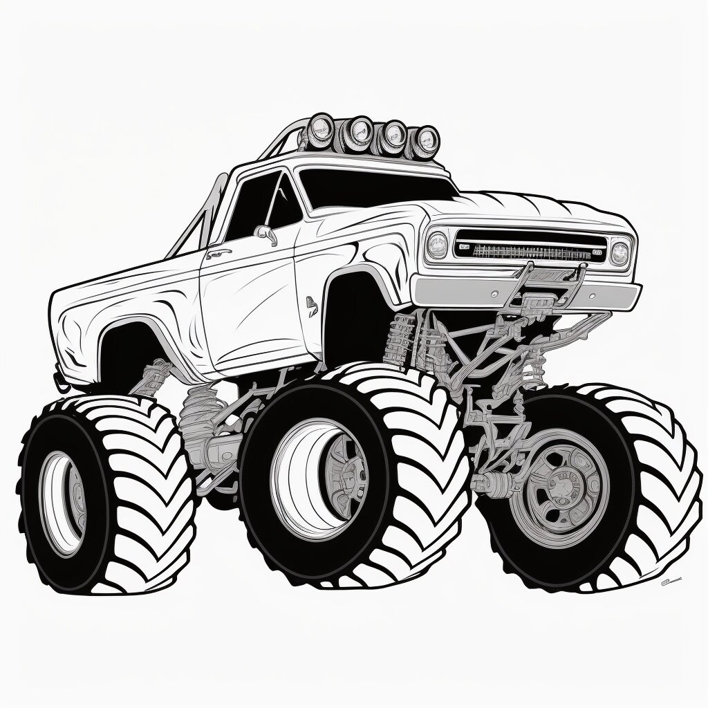 Coloring Page Monster Truck Collection 50 Page Coloring Pages Printable