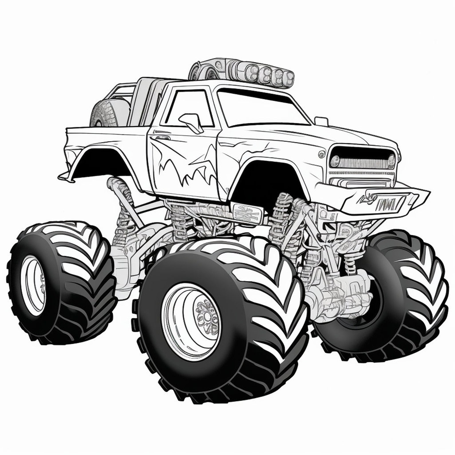 Coloring Page Monster Truck Collection 50 Page Coloring Pages Printable ...