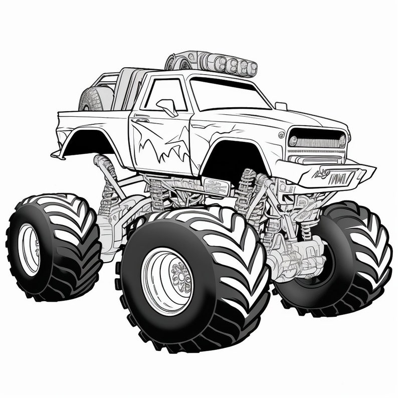 Coloring Page Monster Truck Collection 50 Page Coloring Pages Printable ...