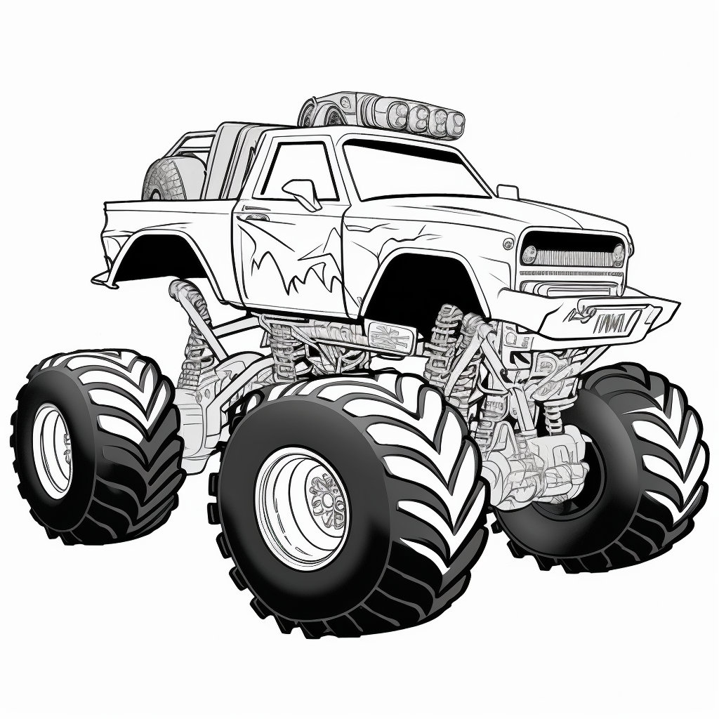 Coloring Page Monster Truck Collection 50 Page Coloring Pages Printable ...