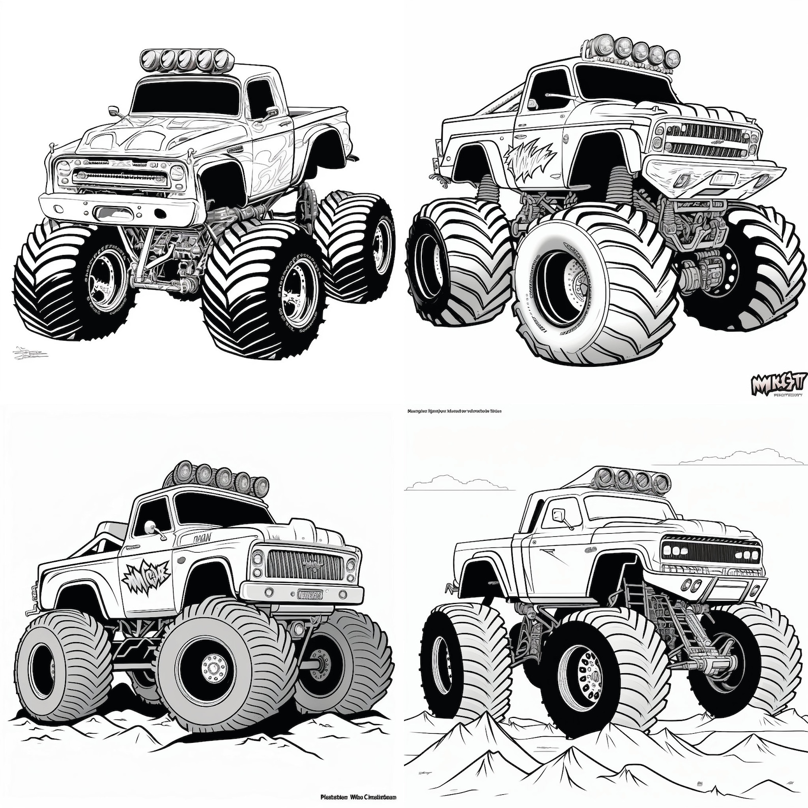 Coloring Page Monster Truck Collection 50 Page Coloring Pages Printable ...