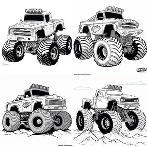 coloring page monster truck collection  50 Page Coloring Pages Printable Variety Coloring Pages for Kids, Boys, Girls, Adults Download