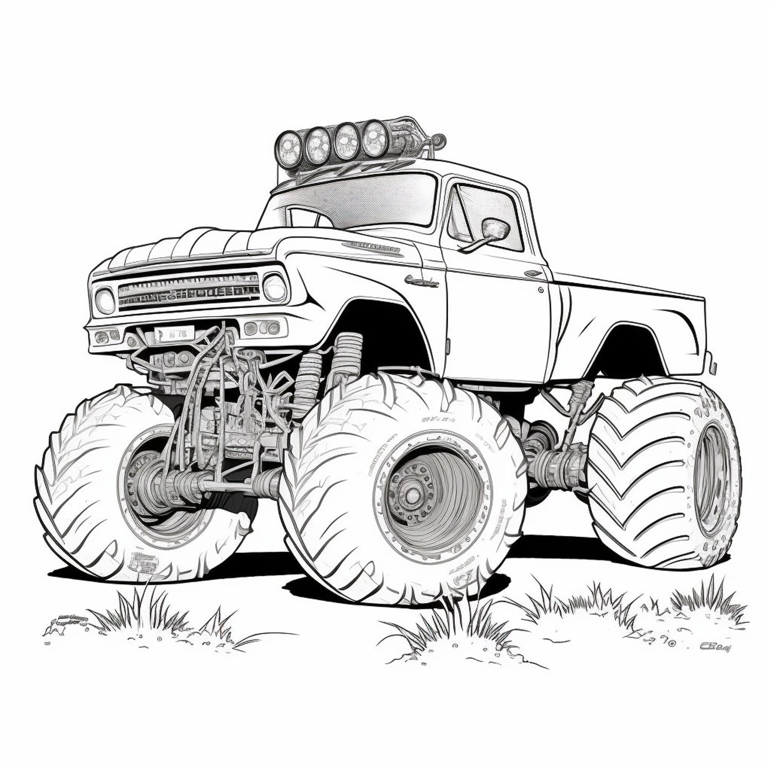 Coloring Page Monster Truck Collection 50 Page Coloring Pages Printable ...