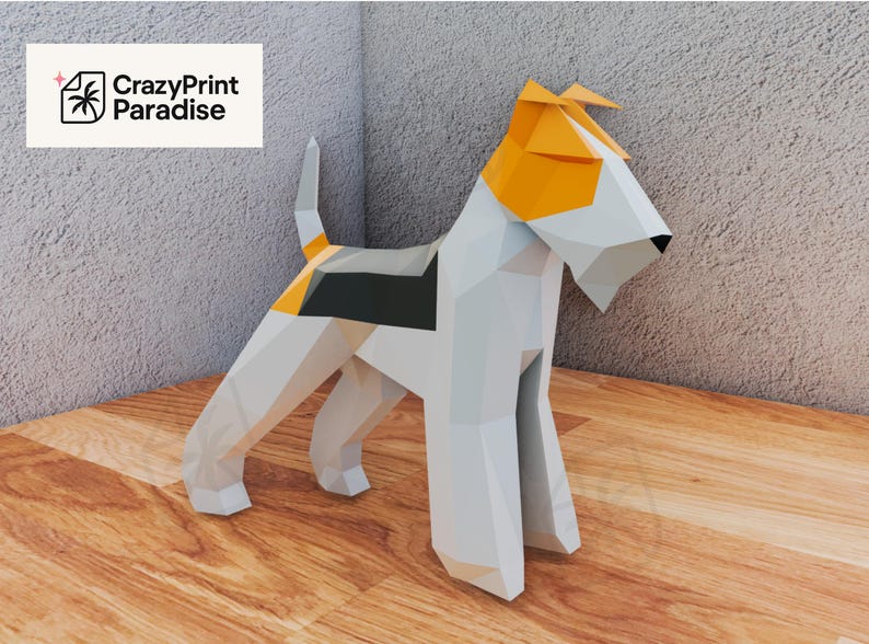 Fox Terrier Papercraft DIY 3D Low Poly Dog Model PDF Template Etsy fox-terrier-papercraft-diy-3d-low-poly-dog-model-pdf-template-etsy