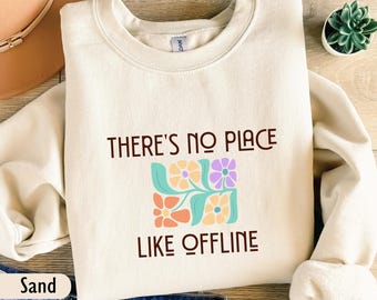Floral Anti AI Sweatshirt, Gardening Gifts for Women, Nature Lover Shirt