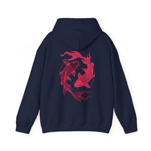 鯉のパーカー、鯉のスウェットシャツ、日本のスウェットシャツ、グランジパーカー、エモパーカー、日本の魚のシャツ、アジアの鯉、日本のストリートウェア 画像 9