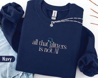 Retro Style Anti-AI sweatshirt, Sarcastic Gift for Coworker