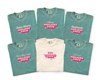Custom Mahjong Shirt Women, Personalized Mahjong Crew Shirt, Comfort Colors Tee, Mahjong Social Club, Player Game Night, Mahjong Mom Gift