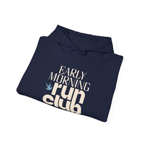 Running Hoodie Run Club Shirt Early Morning Retro Runner Tee Marathon Training Gift Fitness Graphic Sweatshirt image 17