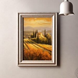 Aix en Provence Landscape Oil Painting, Vintage Wall Art for Living Room, Farmhouse Decor, Gallery Wall