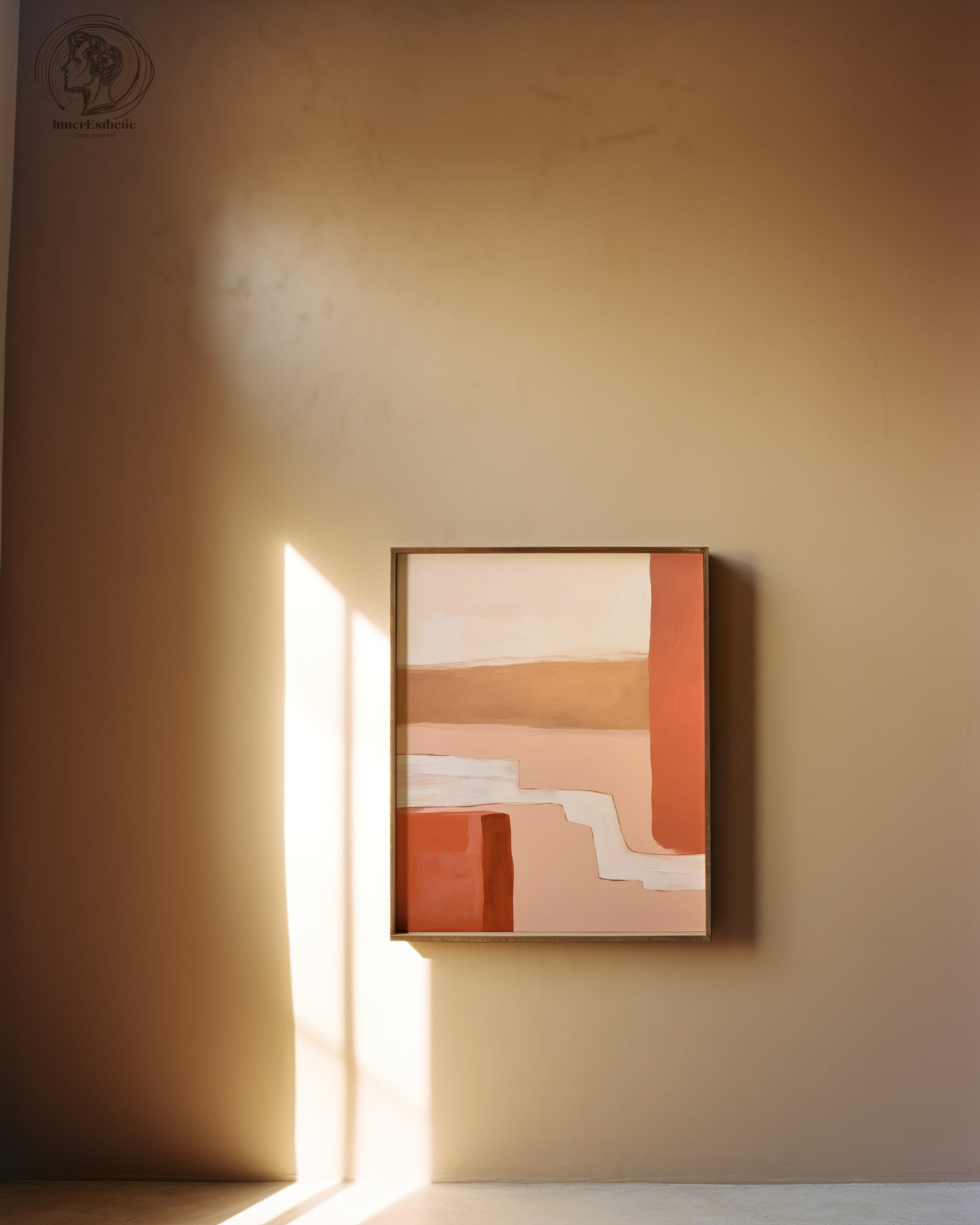 Terracotta Geometric Abstract Painting TA#2943