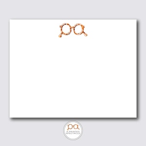 Conjunto de tarjetas de notas de anteojos de tortuga / Preppy, regalo para papá, regalo de abuelo, papelería para niños, varonil, inauguración de la casa, papelería para niños, regalo de lector