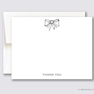 Black Bow Thank You Notecard Set | Baby Shower, Girls Stationery, Kids Stationery, Feminine, Hostess Gift, Preppy, Watercolor, Cute, Bridal