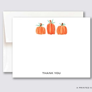 da abóbora obrigado conjunto de Notecard | Artigos de papelaria de outono, Ação de Graças, formal, presente para ela, cartão infantil, inauguração de casa, Halloween, aquarela