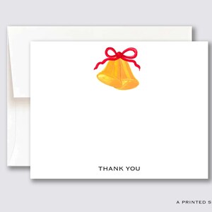 Weihnachtsglocken-Dankeschön-Notizkarten-Set | Weihnachten, Weihnachtsschleife, neues Haus, Geschenk für sie, Feiertag, Einweihungsfeier, Weihnachtsgeschenk