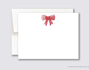 Christmas Red Bow Notecard Set | Christmas, Baby Card Set, Kids Stationery, Baby Shower, Gift for Her, Preppy, New Baby Gift, Holiday Cards