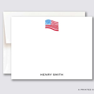 Set di biglietti personalizzati con bandiera americana / Cancelleria per bambini, Americana, 4 luglio, Regalo per veterani, Preppy, Regalo Hostess, Biglietto carino