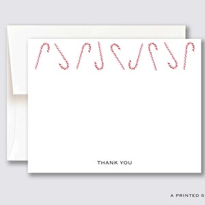 Candy Cane Umrandung Danke Grußkarten Set | Weihnachten, Adretter, Geschenk für Sie, Housewarming, Weihnachtsgeschenk, Familie Notecard, Kinder Briefpapier